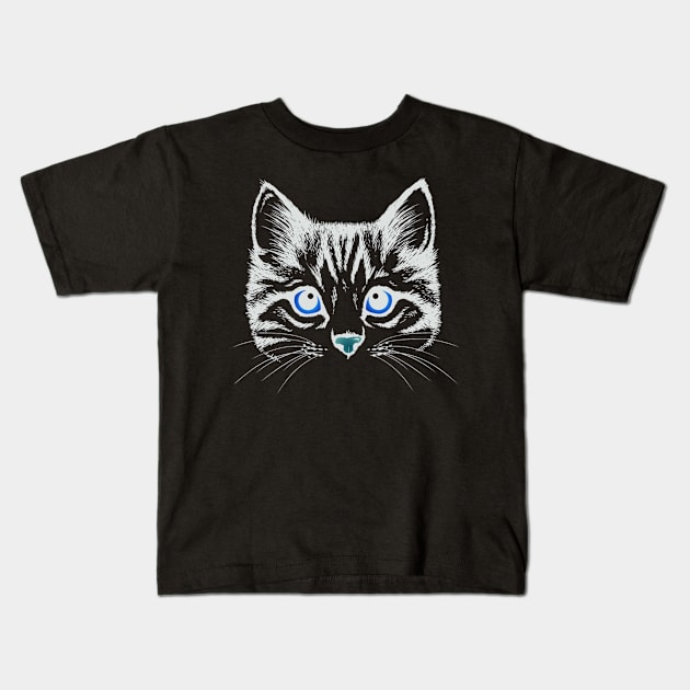 love catually cut cat face Kids T-Shirt by dex1one